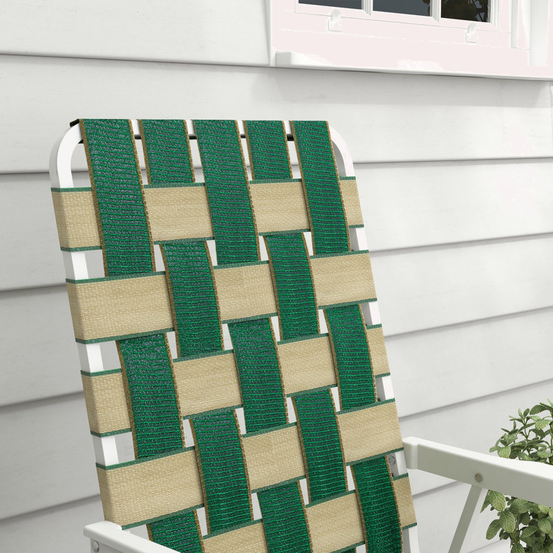 Chaise longue d'extérieur Shaelah, Vert/blanc
