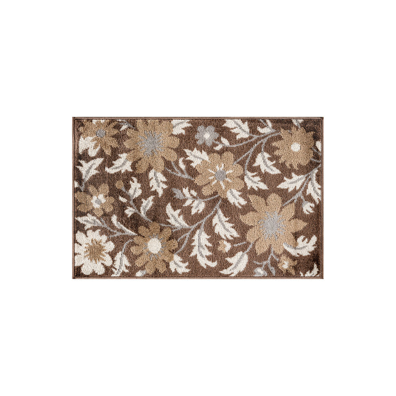 Tapis contemporain à fleurs, Rectangulaire 2 pi x 3 pi