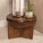 Semi-Sphere Mango Wood End Table with Solid Legs