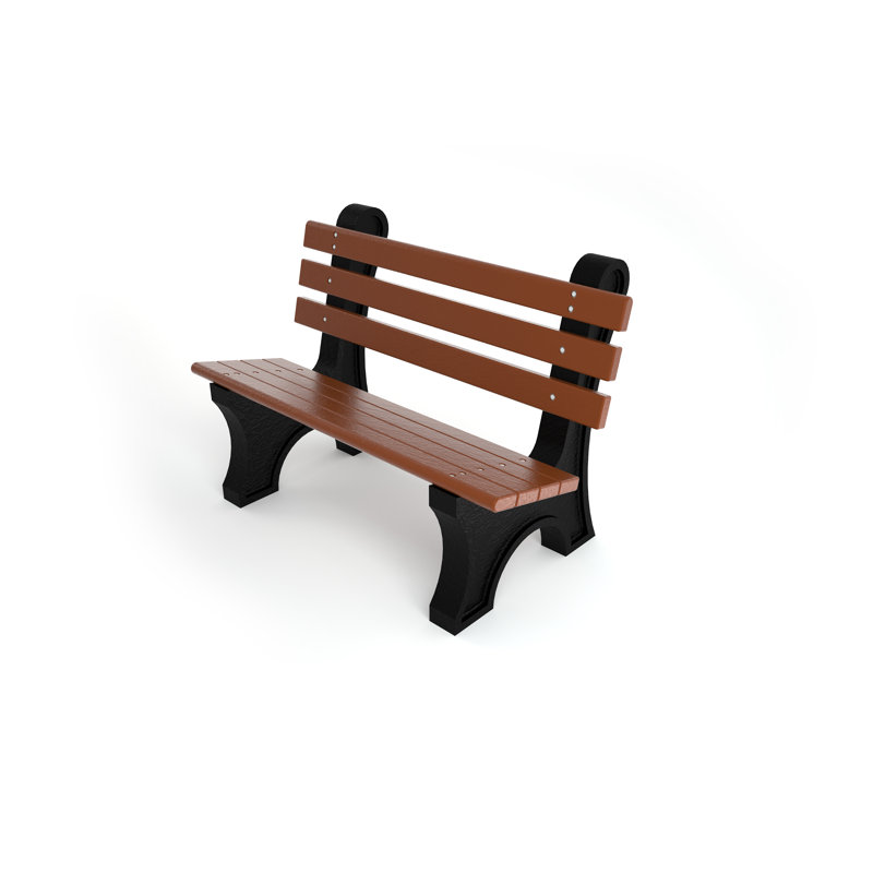 Banc de parc en plastique recyclé Wetzel, Aucune, 4', Brun