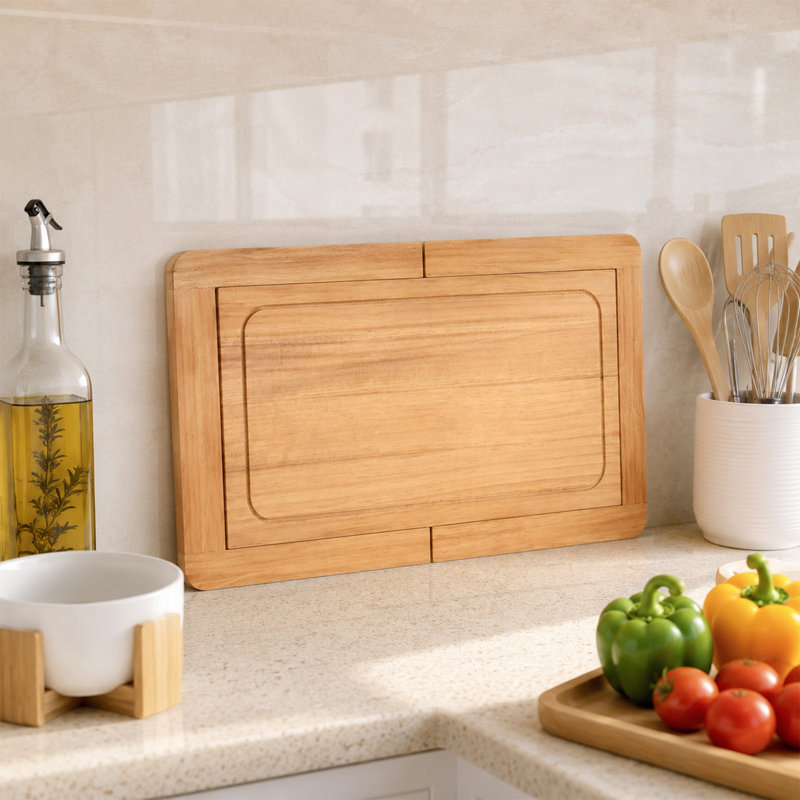 Expandable Wooden Cutting Board With Juice Groove