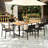 6 - Person Acacia Solid Wood Patio Dining Set Umbrella Hole Included Rectangular Table