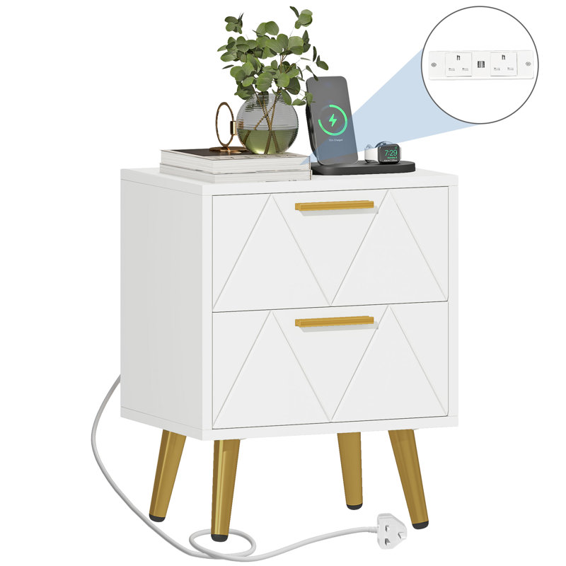 40cm W Manufactured Wood Bedside Table