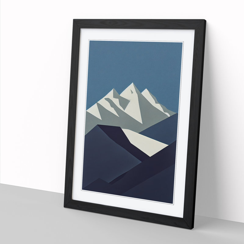 Lipkins Mountain Minimalism - Picture Frame Print, 64cm H x 46cm W, Oak