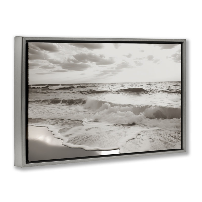 Cadre flottant Beach View Reverie, design par Decent Exposures, Cadre flottant gris lustré, H 17 po x l 25 po