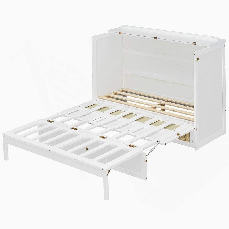 Lit escamotable avec grands tiroirs de rangement Murphy, Blanc