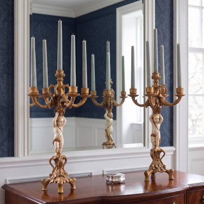 Cherub's Harvest Resin Candelabra