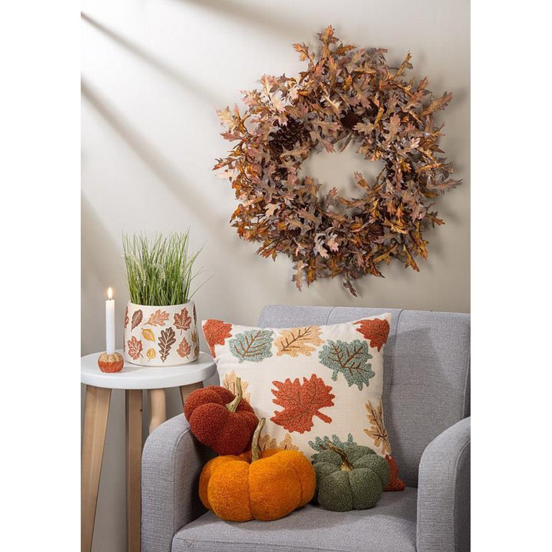Large Oak Leaf & Pinecone Wreath