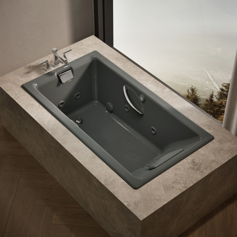 Tea-for-Two Massage Whirlpool Bath, Thunder Gray
