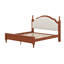 Base de lit plateforme en bois, lit Mid Century avec tête de lit tapissier courbée et support à lattes en bois-130623880-130623881
