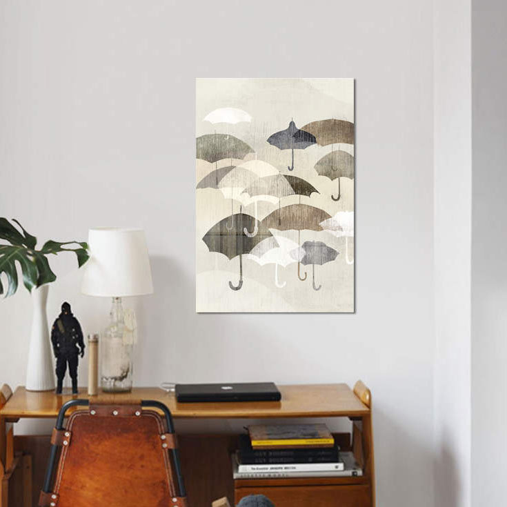 « parasol rain i », reproduction sur toile, H 12 po x l 8 po x P 0,75 po