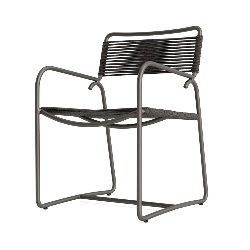 Walter Lamb Outdoor Lounge Chair, Mica/Coal