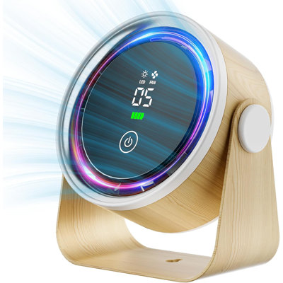 Small Desk Fan Battery Powered - Cordless Low Noise Quiet Portable Gentle Blowing Without Headaches Office Bedroom Sleep Living Room Table Top Wall Hanging Kitchen Travel Camping 5-Speed 360 Rotation