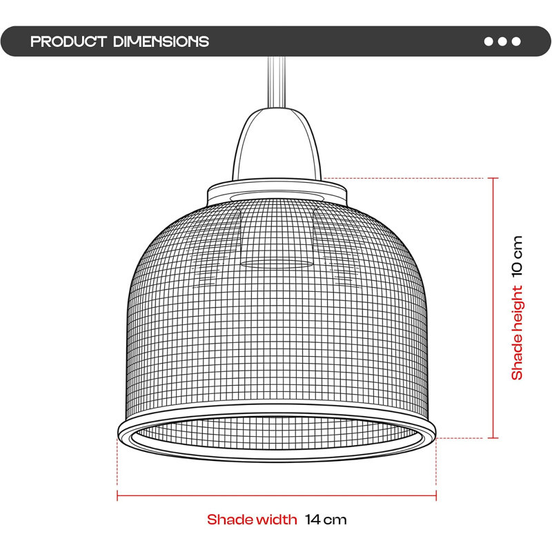 10 cm H Round Glass Lamp Shade, Clear