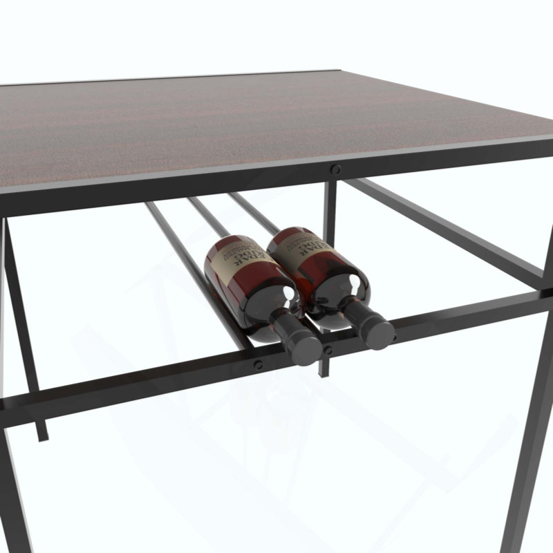 Ensemble de table de salle à manger industrielle avec 2 chaises, petite table de cuisine carrée avec support de rangement pour petit appartement