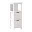 Armoire de rangement pour salle de bain avec 2 tiroirs et 1 tablette de rangement, armoire de rangement autoportante en bois