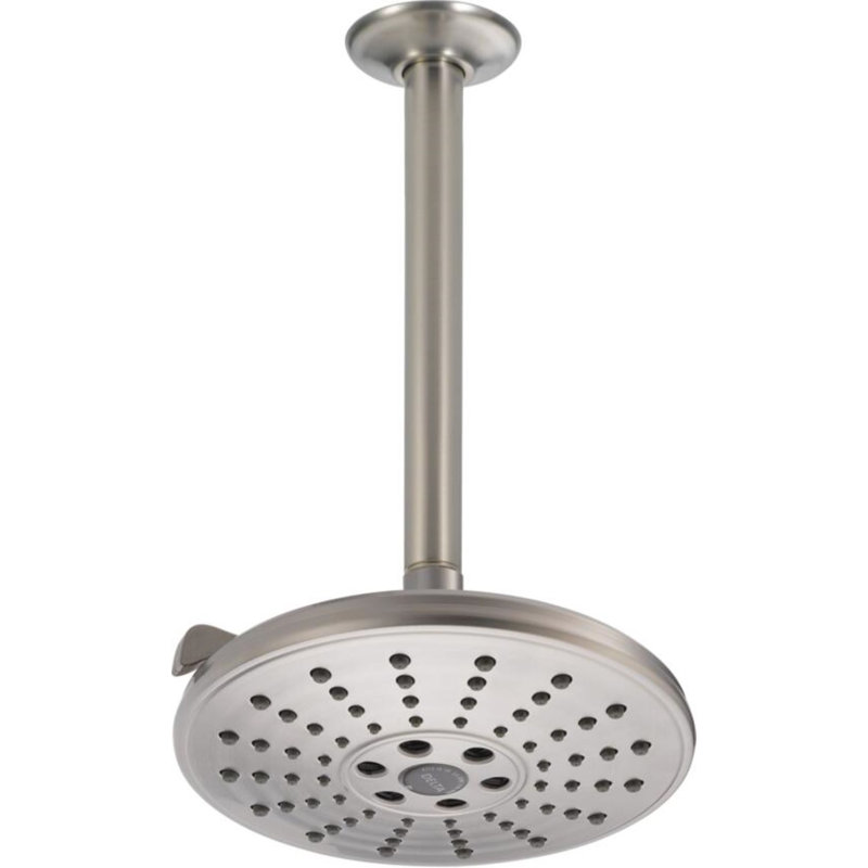 Rain Adjustable Shower Head with H2Okinetic Technology, Lumicoat Stainless