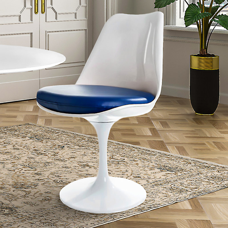Pollard 119.38cm H Polyurethane Upholstered Side Chair, Blue