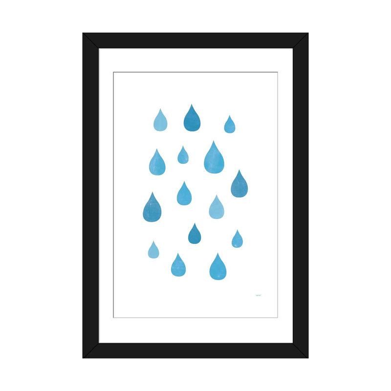 «Rain» par Tomas Design - impression sur toile tendue, Papier beaux-arts encadré noir, H 32 po x l 24 po x P 1 po
