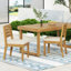 Chaise de salle à manger d'extérieur en bois sans accoudoirs avec coussins (ensemble de 2)-766362236