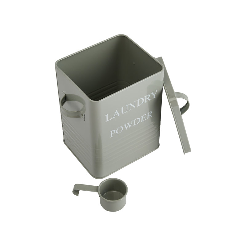 Metal Laundry Powder Container with Lid and Scoop