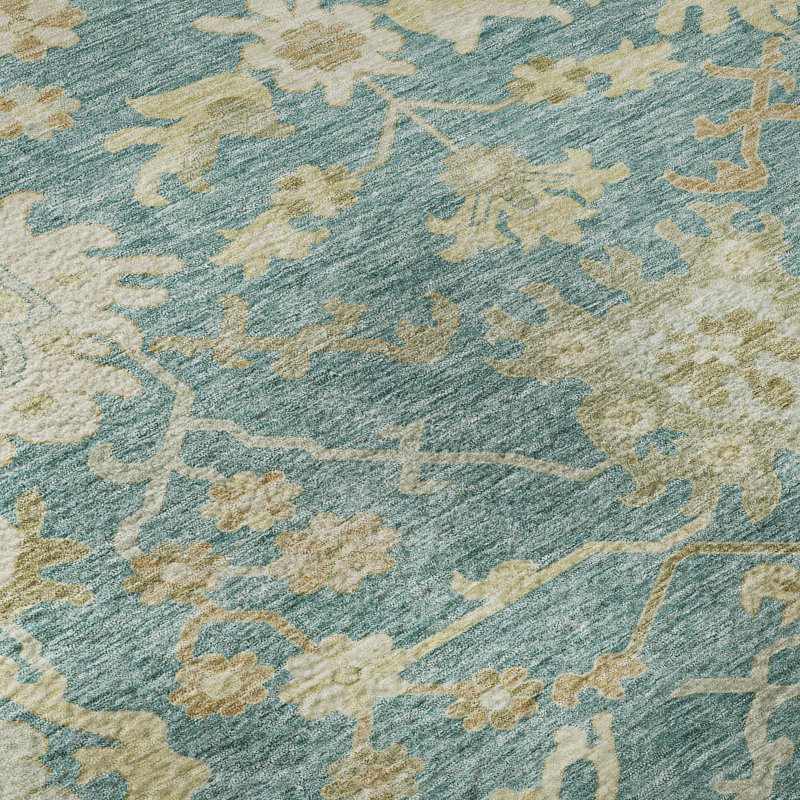 Premium Machine Washable Gurubaksh AMF1150 Global Rug, Rectangle 9 pi x 12 pi