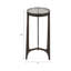 Table d'appoint ronde avec plateau en verre épais, finition en aluminium antique, verre durable et aluminium