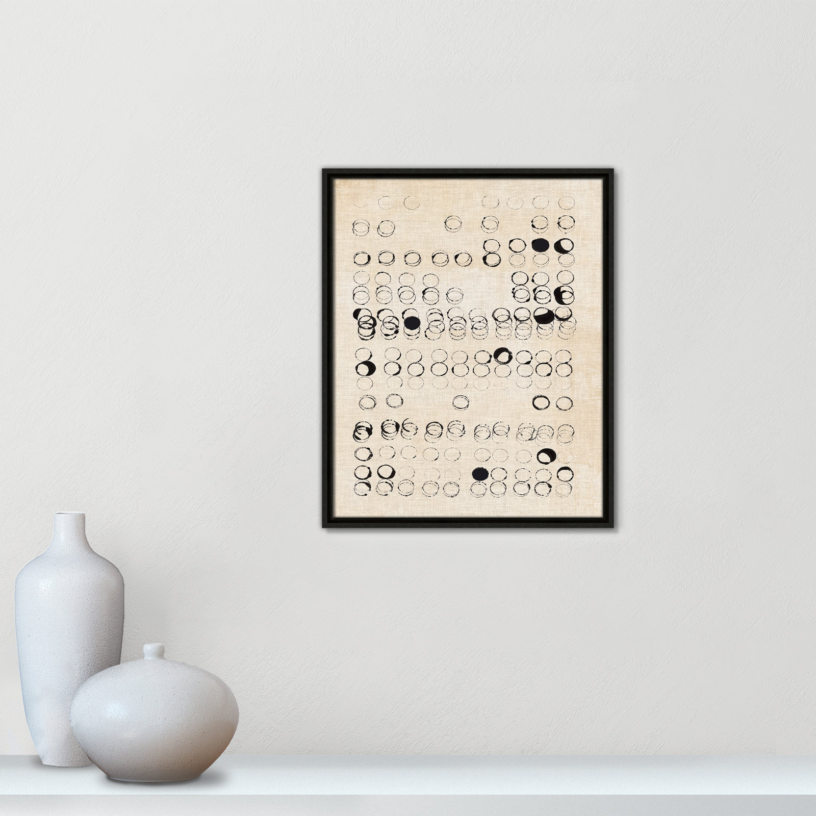 Dots and Dots Print by , 21.5" H x 17.5" W, Espresso