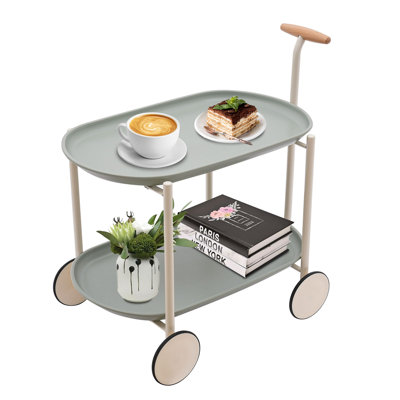 25.4'' H x 16.5'' W 2-tier Utility Cart with Wheels
