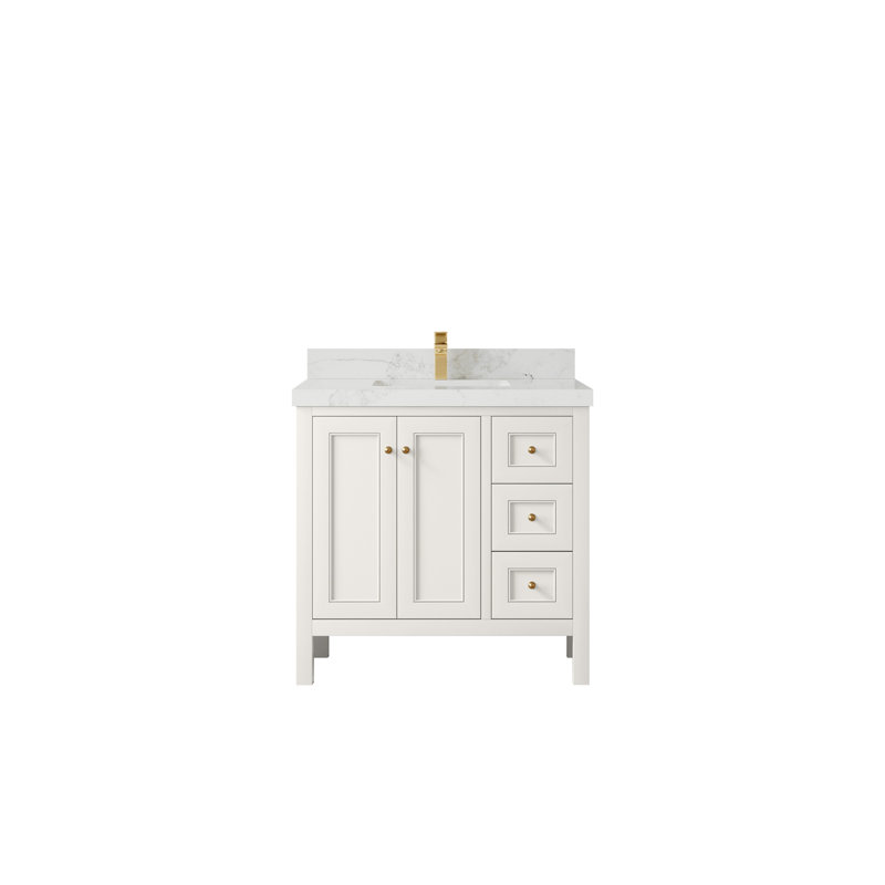 Nashville X P 22 po Meuble-lavabo central en albâtre, Albâtre , Calacatta Nuvo