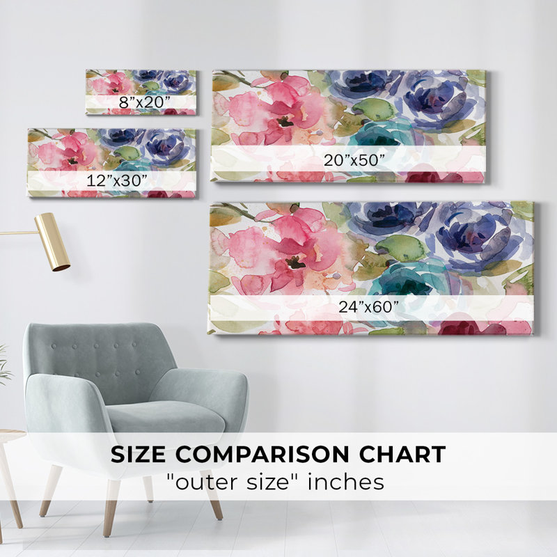 «Garden Palette II» sur toile, H 20 po x l 50 po x P 1,5 po