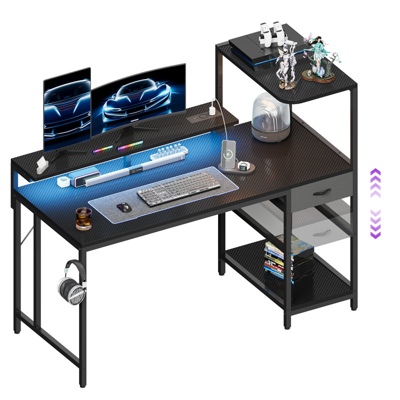 L-Shaped MDF Steel Computer Desk