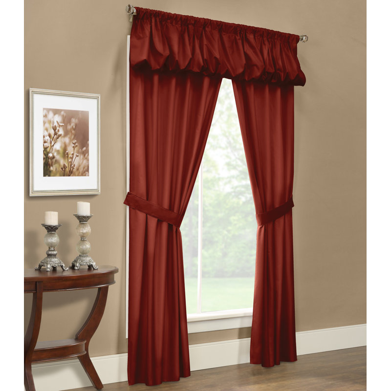 Rideaux obscurcissant et isolant avec passe-tringle de couleur unie Richas, Bourgogne, l 40 po x L 84 po