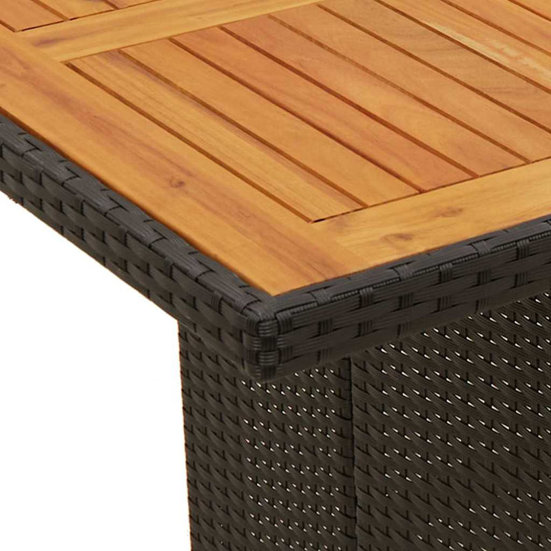 9 Piece Garden Dining Set Black