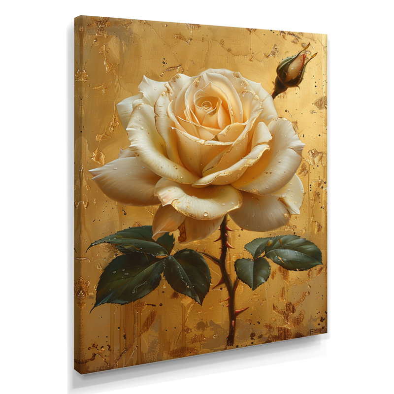 Jaune jaune rétro - art mural rose, Toile tendue, H 32 po x l 24 po x P 1 po