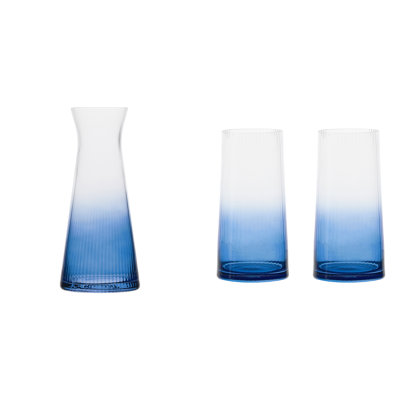 Aberjona - Carafe à eau et verres à cocktail - Bleu