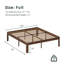 Lit plateforme en métal 14 po Deana avec grain de bois de noyer, structure robuste pouvant supporter jusqu'à 2 500 lb, assemblage facile-490693117