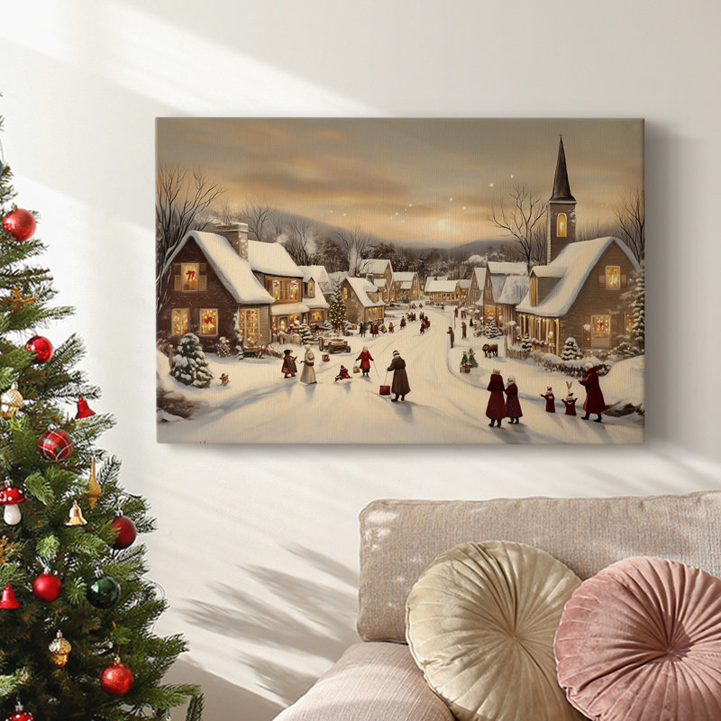 Art des Fêtes de Noël - Toile tendue avec châssis - Série 3-CXVII, H 16 po x l 24 po