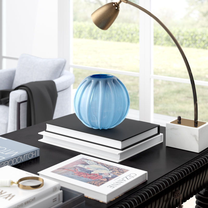 Artic Glass Table Vase, 7.5" H x 9" W x 9" D