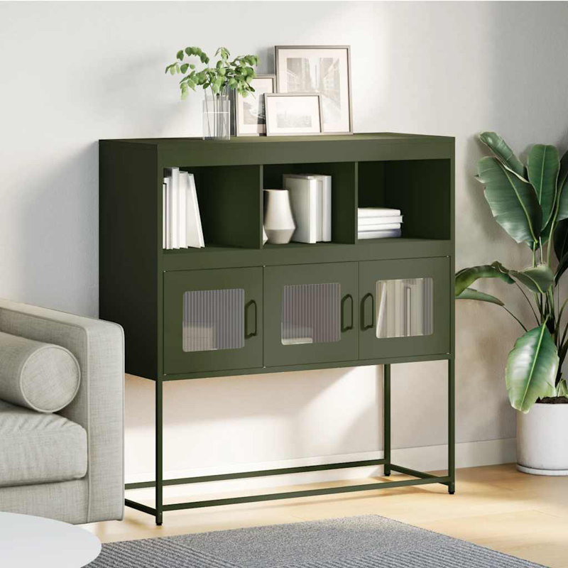 Sideboard 100.5X39x107 Cm Cold-Rolled Steel, Olive Green
