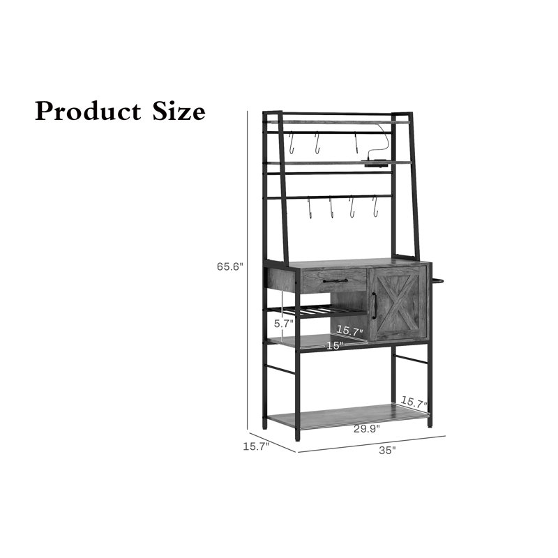 Coffee Bar With Storage, Gray