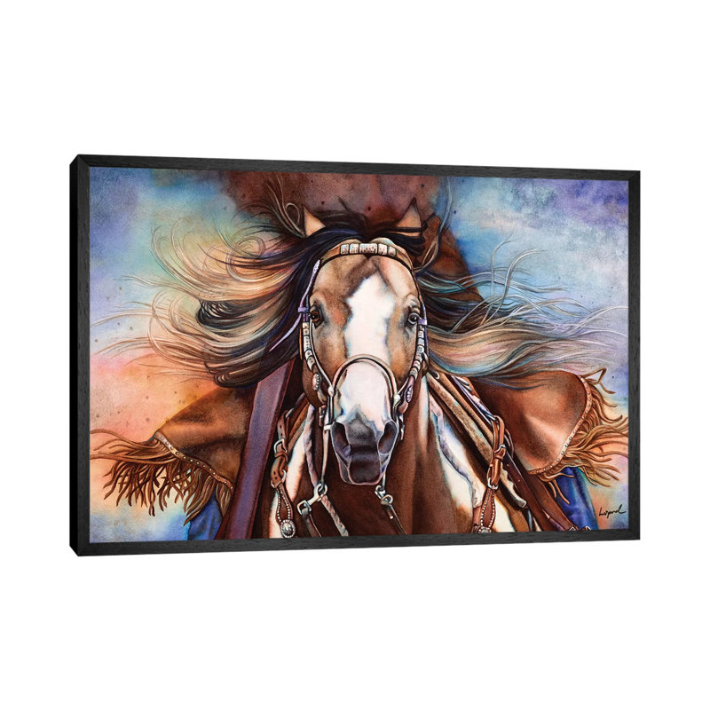 Point Blank by Lisa Lopuck - Painting on Canvas, 101.6 cm H x 66.04 cm W, Black Framed