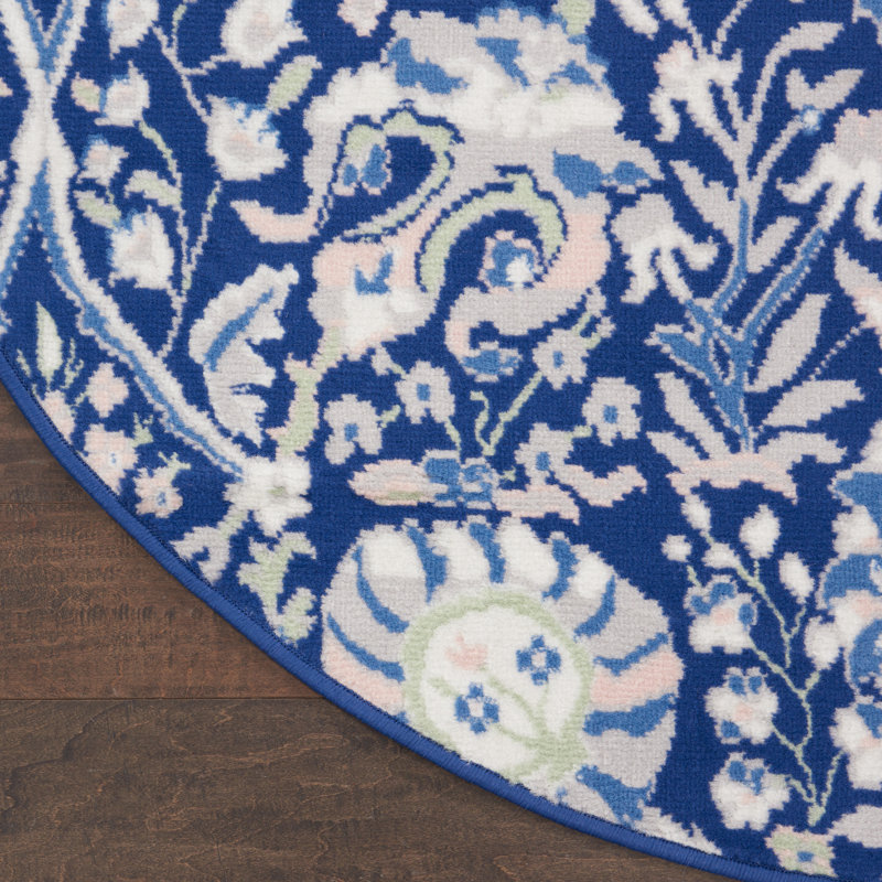 Raghnaid Floral Indoor Rug, Round 5'