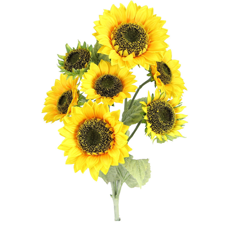 Tige de tournesol pleine floraison, H 26 po x l 13 po x P 9 po