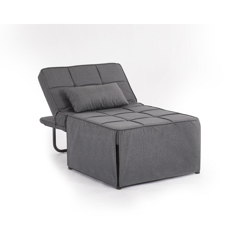 Kathay Single 75cm Upholstered Futon Chair, Dark Grey
