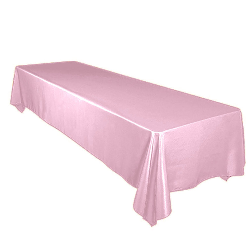 Tiano Solid Polyester Tablecloth, 72" x 58", Mauve