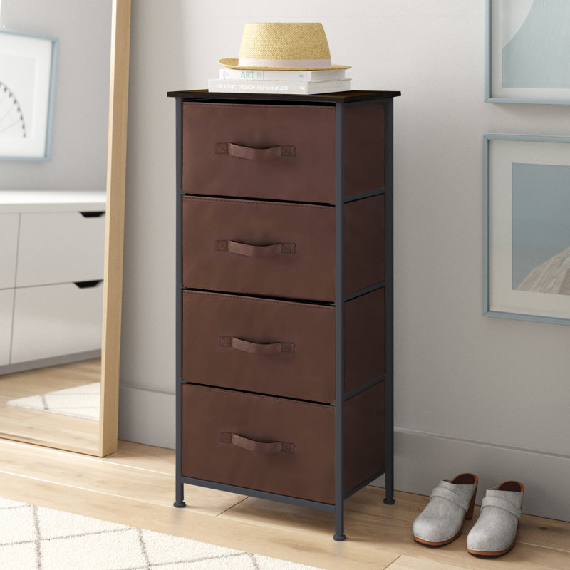 Commode à 4 tiroirs l 17,71 po Aagam, Brun foncé