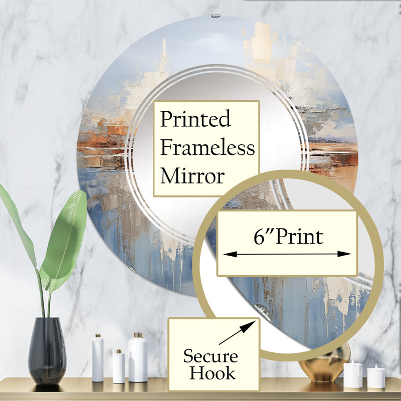 Banou - Miroir mural rond, 32 po x 32 po