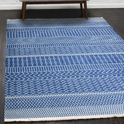 Tapis marocain rectangulaire en polypropylène Kilim