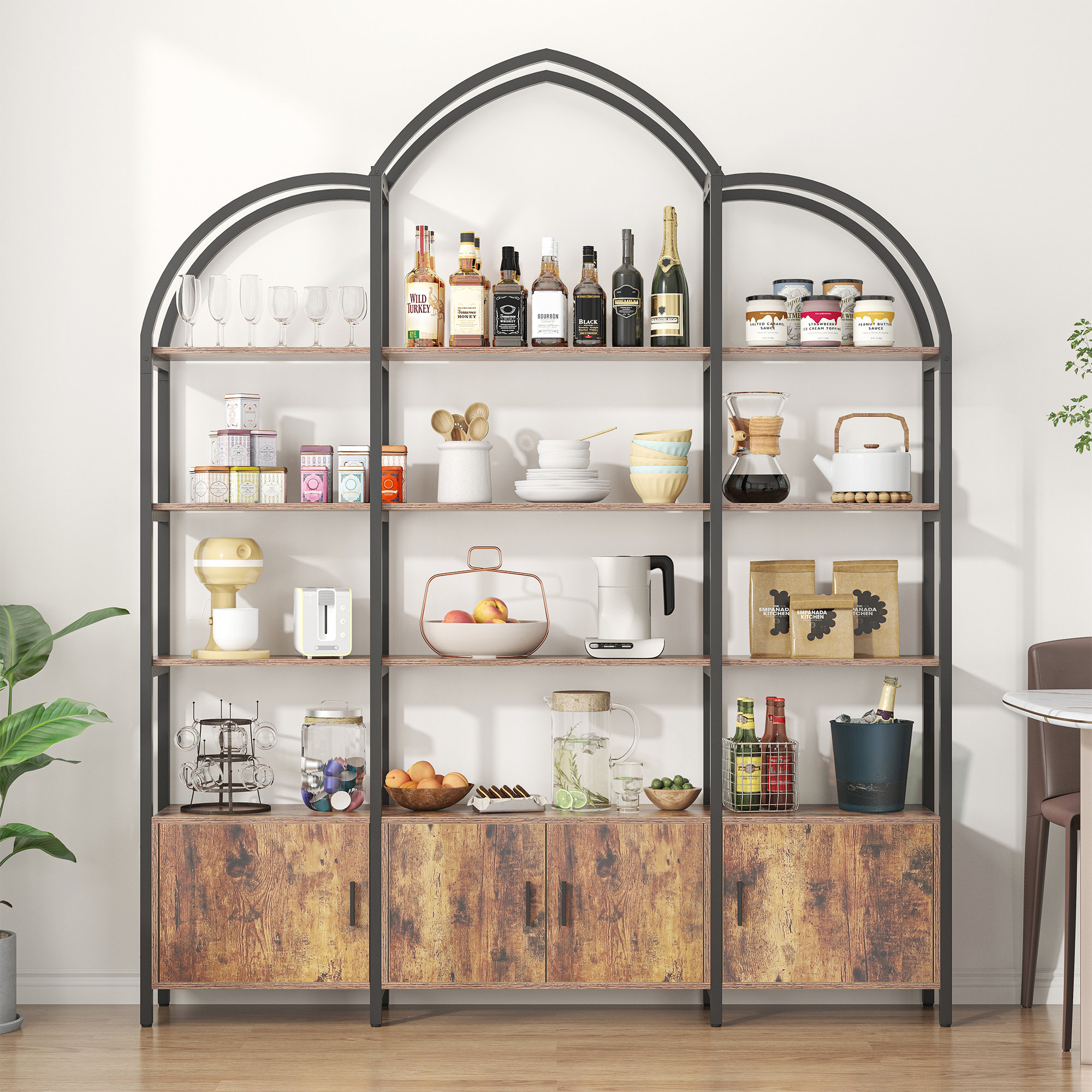 17 Stories Arched Bookshelves And Bookcases Triple Wide 5tier Large